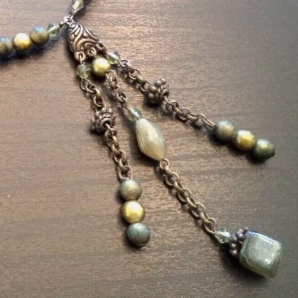 VINTAGE ESTATE SIGNED COOKIE LEE STONE BEADED 19.5" NECKLACE 1972 - Picture 2 of 3